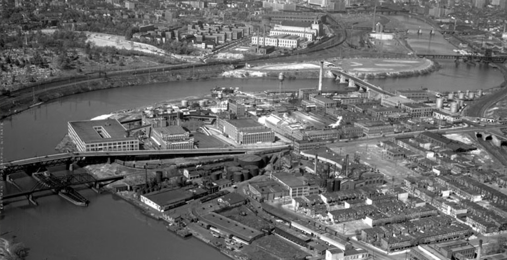 Pennovation Works site aerial view, circa 1940. [photo credit: Library Company of Philadelphia]