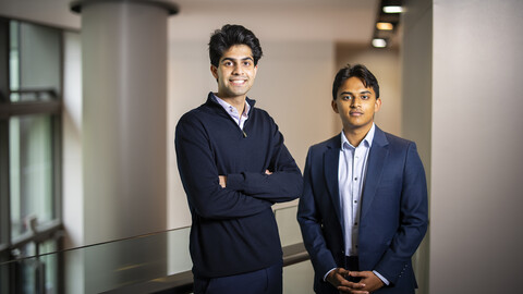 Yash Dhir (left) and Rahul Nambiar (right) Jochi founders and winners of the 2024 President’s Innovation Prize