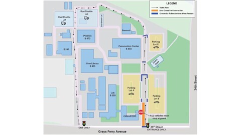 Map of New Pennovation Works Traffic Pattern 01-14-24