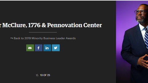 Photo of Cater McClure, Exec. Director of 1776 and Pennovation Center