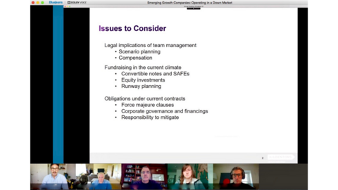 screenshot of slide with text and small pictures of the presentators