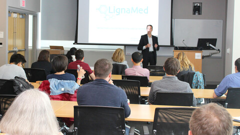 Group gathered for presentation on the Basics of Healthcare Reimbursement