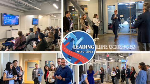 Photos of attendees at the Leading Life Sciences Event in the Pennovation Center