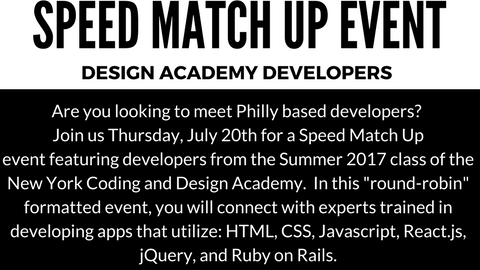 NYCDA Speed Match Up event poster