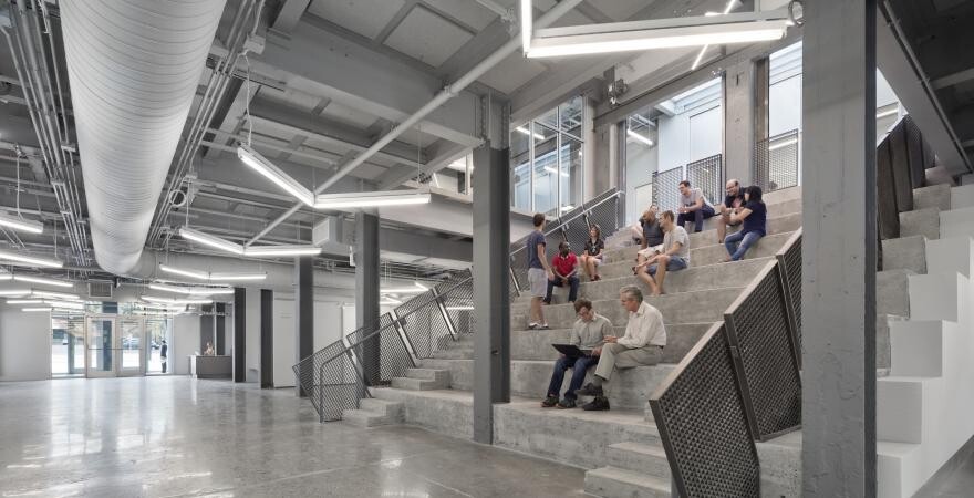 First floor social space and central bleacher