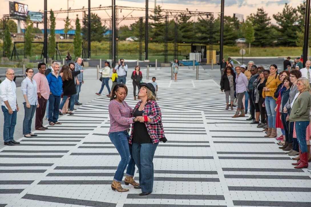 People dancing at pennovation zydeco concert