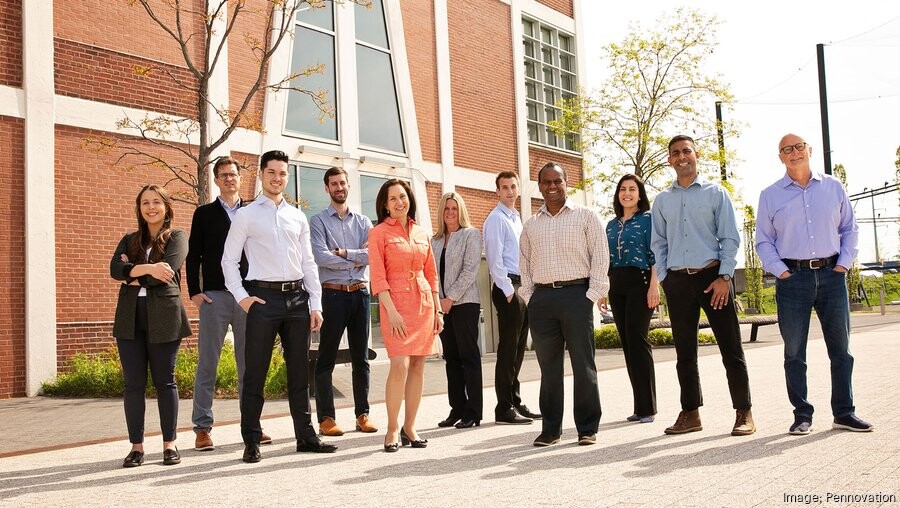 Interius Biotherapeutics team outside of Pennovation Center