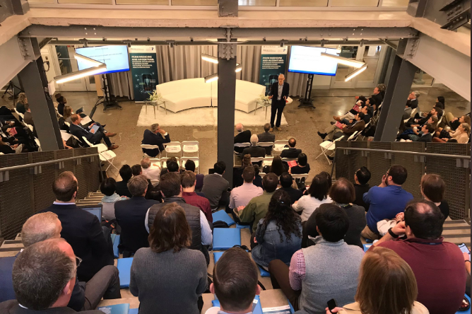 PIK professor Ezekiel Emanuel delivers his keynote presentation to a full house at the Pennovation Center