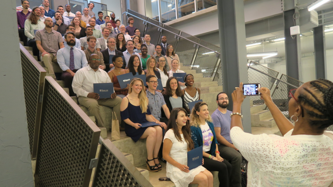 Students gathered for Coding Bootcamp Demo Day and Graduation