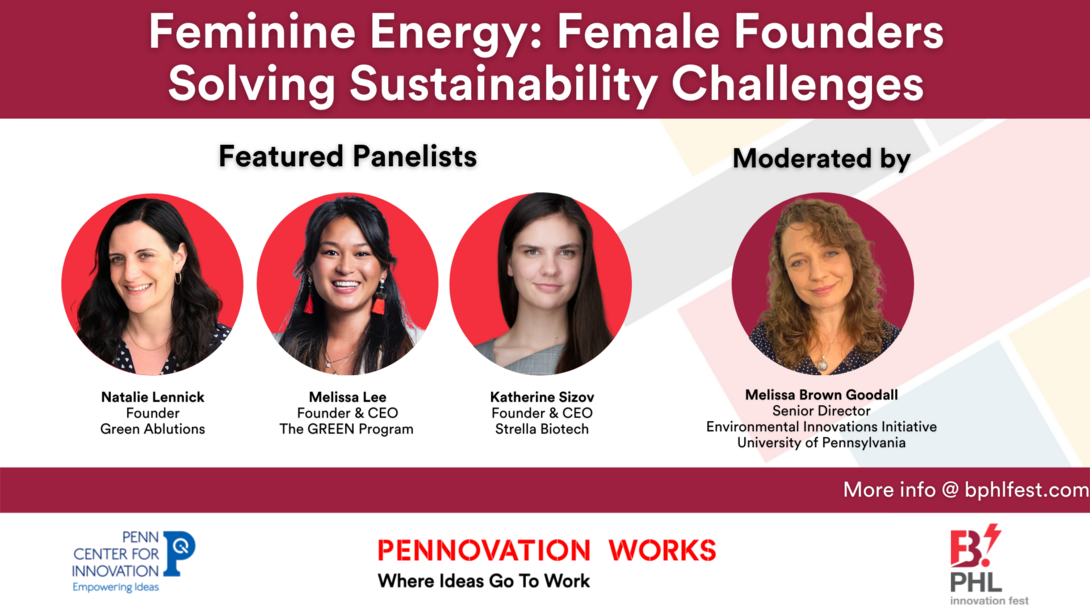Feminine Energy: Female Founders Solving Sustainability Challenges recap graphic