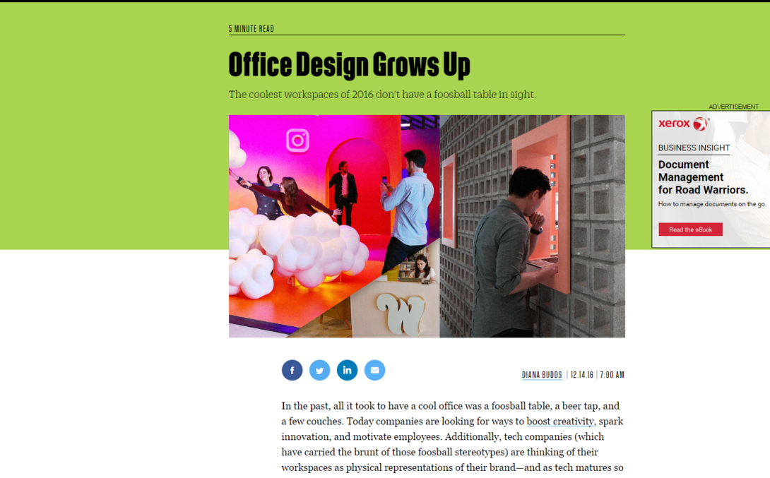 Fast company screen clip