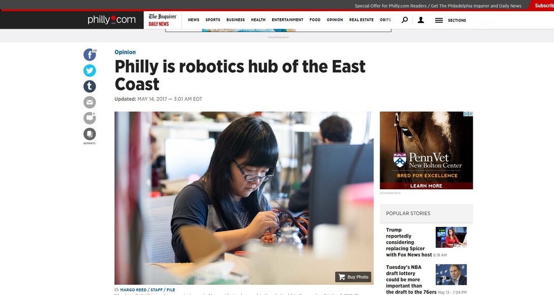 philly.com screenshot robotics