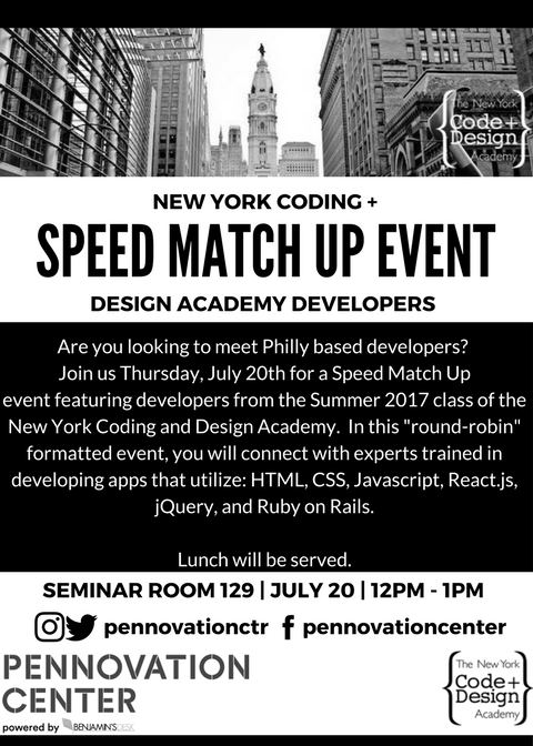 NYCDA Speed Match Up event poster