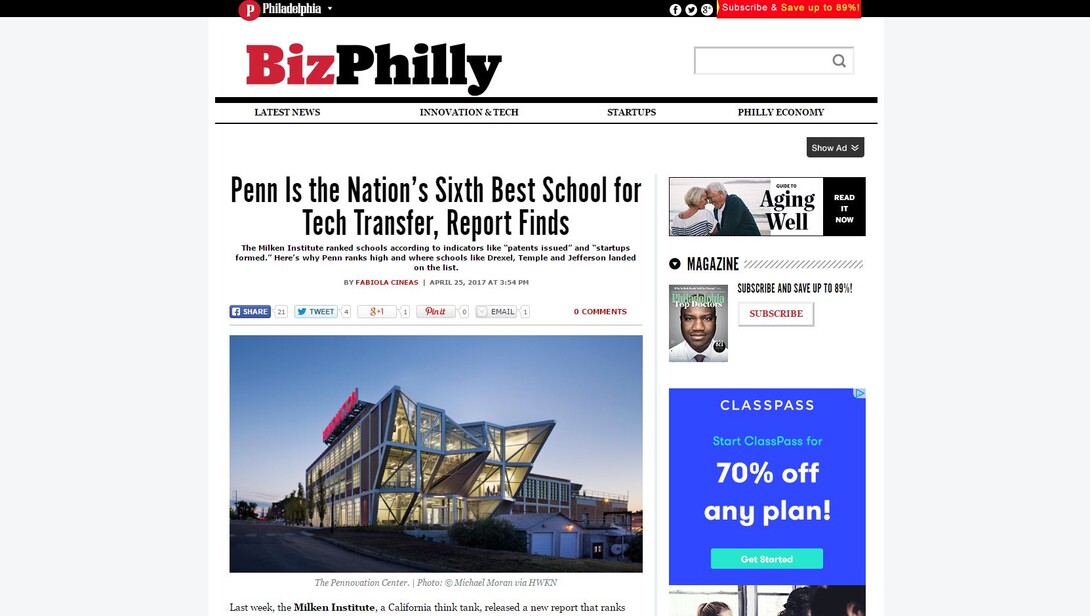Penn 6th Best Tech Transfer screenshot