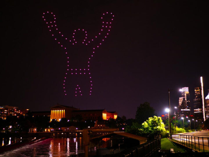"Rocky" image created by drones in Verge Aero light show